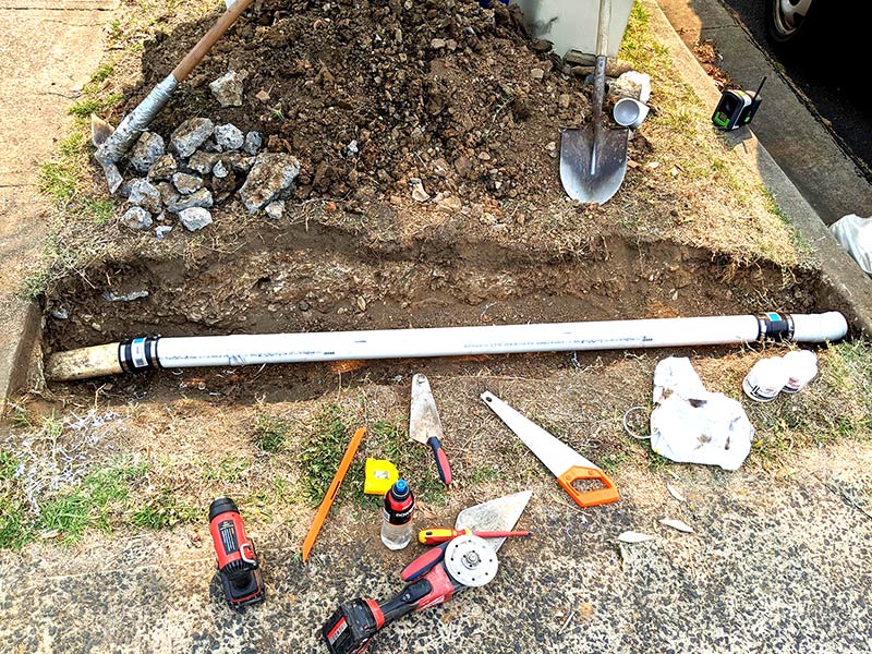fixing a storm water drain
